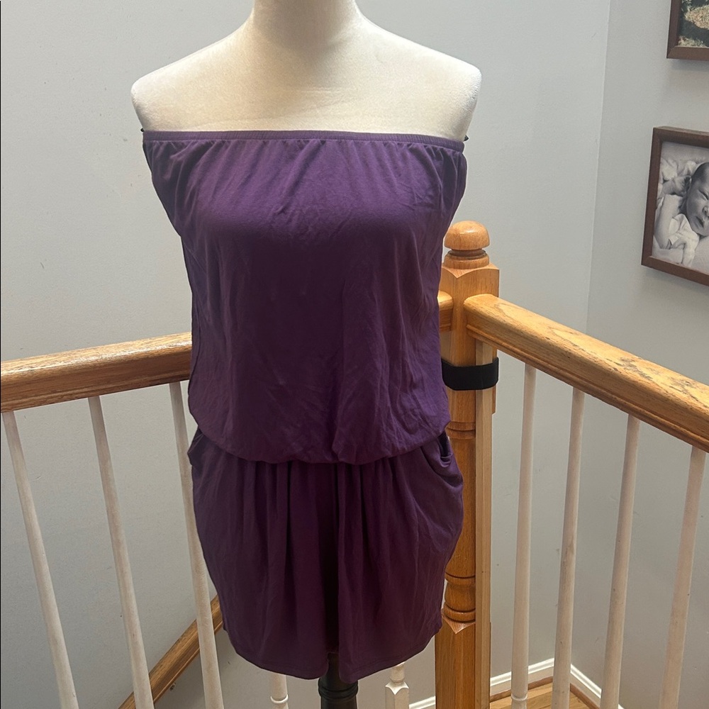 James & Joy Purple Strapless Tube Dress